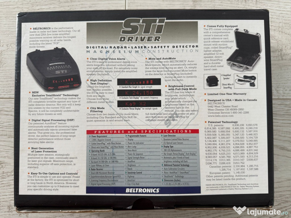 Vand detector radar Beltronics STi Driver
