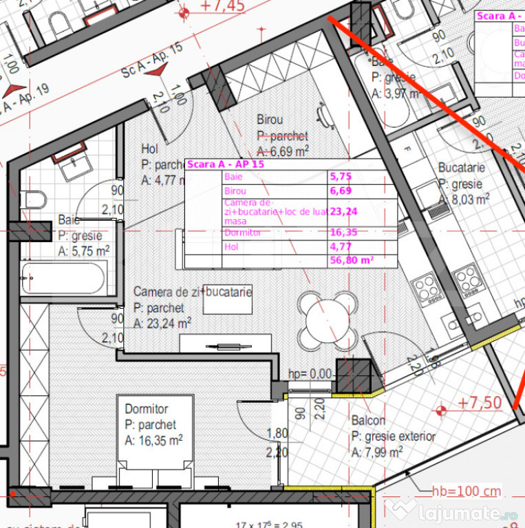 Apartament cu 2 camere+ birou , Soporului – aproape de I