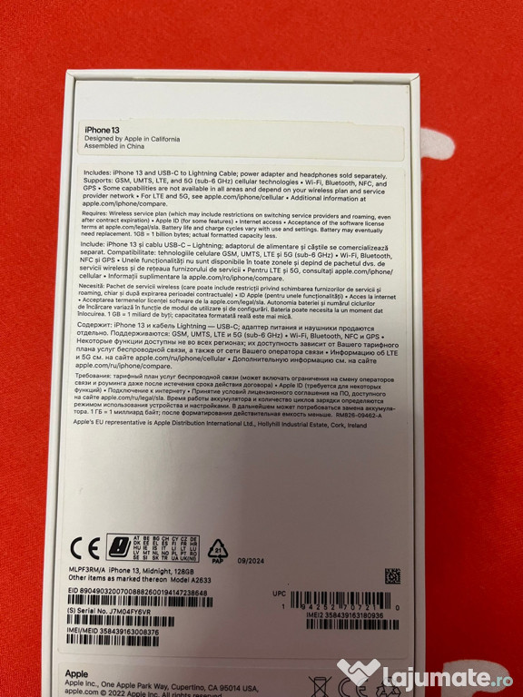IPhone 13 bateria 99 %