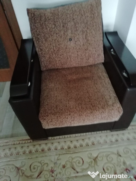 2 fotolii textile si lemn