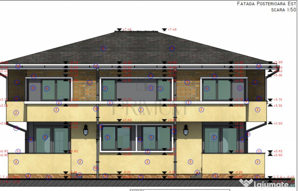 Duplex locatie excelenta - langa 4 benzi - canalizare - 3 ba
