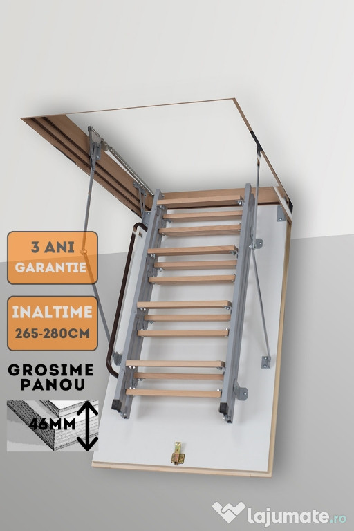 Scara 90x80x270 pod/mansarda pliabil din metal