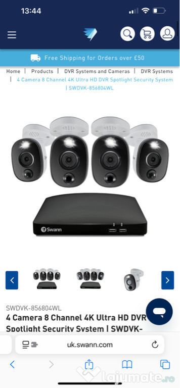 Sistem Supraveghere Video Swann 4K Ultra HD – 4 camere + NVR