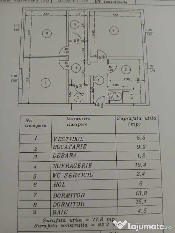 Apartament 3 camere centru Valea Calugareasca