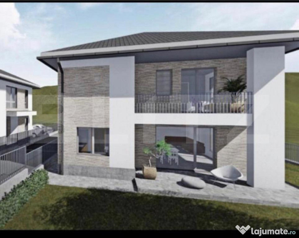 Casa individuala semifinisata, 5 camere, terasa circulabila,