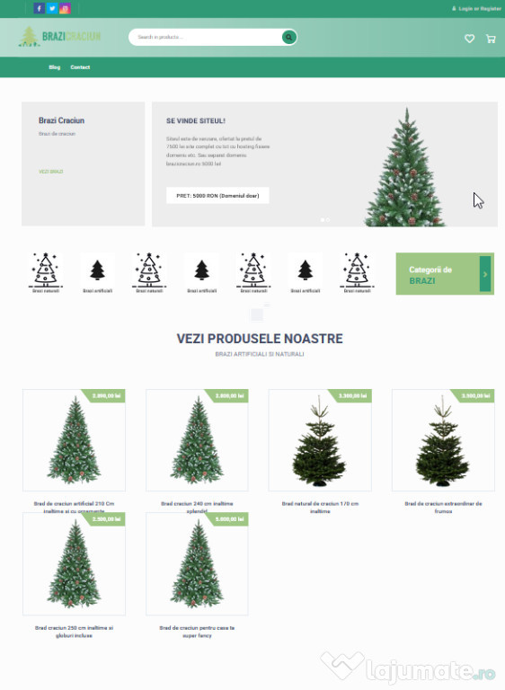 Vand site de vanzari brazicraciun.ro domeniu plus site complet wordpre
