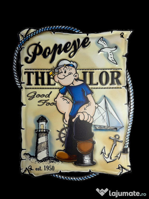Popeye the Sailor – Retro Metal Wall Sign