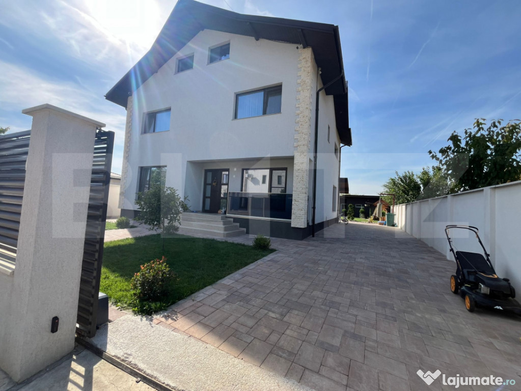 ???? Vilă modernă, 5 camere, teren 604 mp – construcție