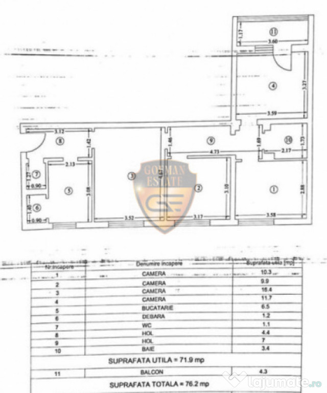Apartament 4 camere langa parcul Tabacariei , Tomis Nord, 76