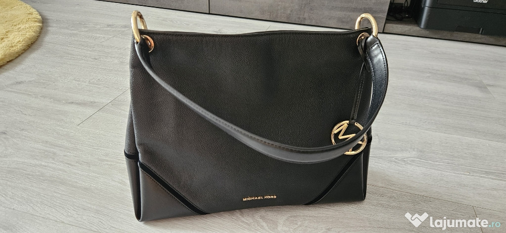 Geanta Michael Kors Nicole Medium, piele neagra