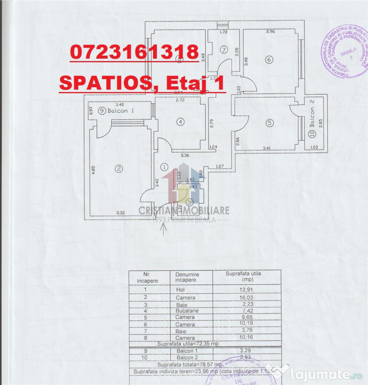 LIBER! AP 4 camere, Obor, Conf 1 decomandat- 79 mp, Etaj 1
