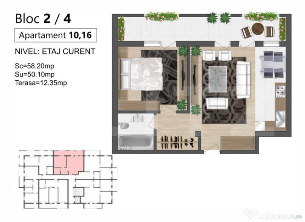 Apartament modern de 2 camere, Bloc nou zona zăvoaie(kaufla