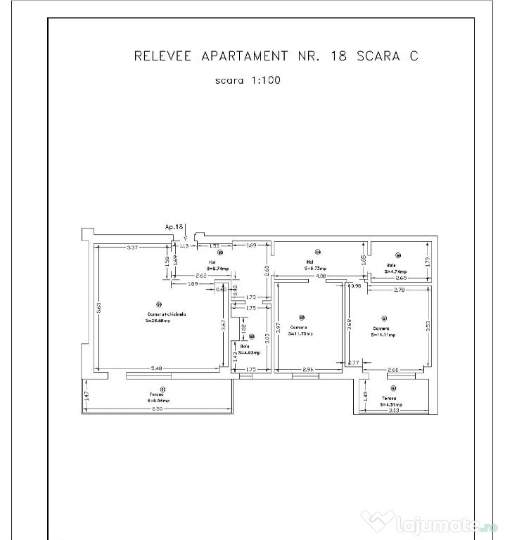 Apartament 3 camere 95 mp total calea Torontalului Timișoara