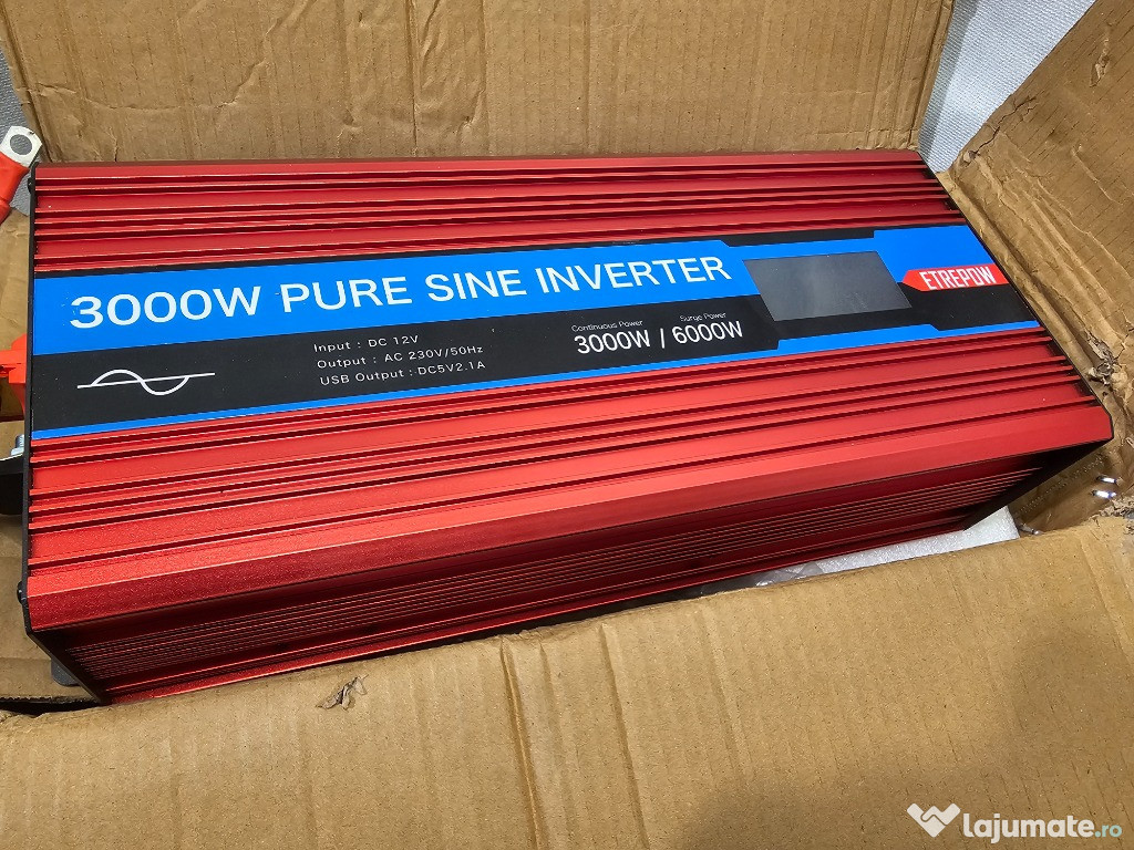 Invertor ETREPOW 12v 3000W/6000W unda pura 220v