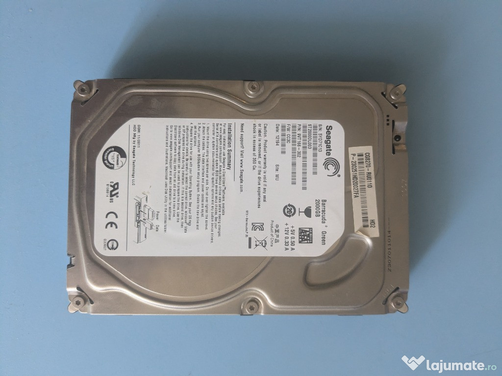 HDD 2TB Seagate Barracuda Green 64MB SATA-III
