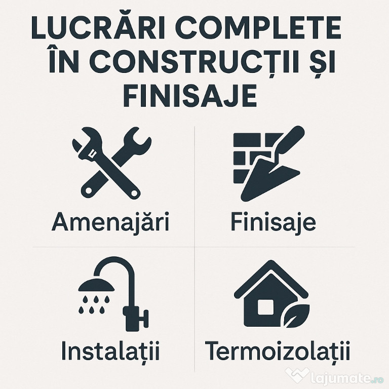 Lucrări complete în construcții și finisaje