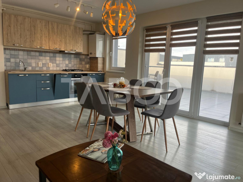 Penthouse de inchiriat cu o terasa de 46mp in zona City Resi