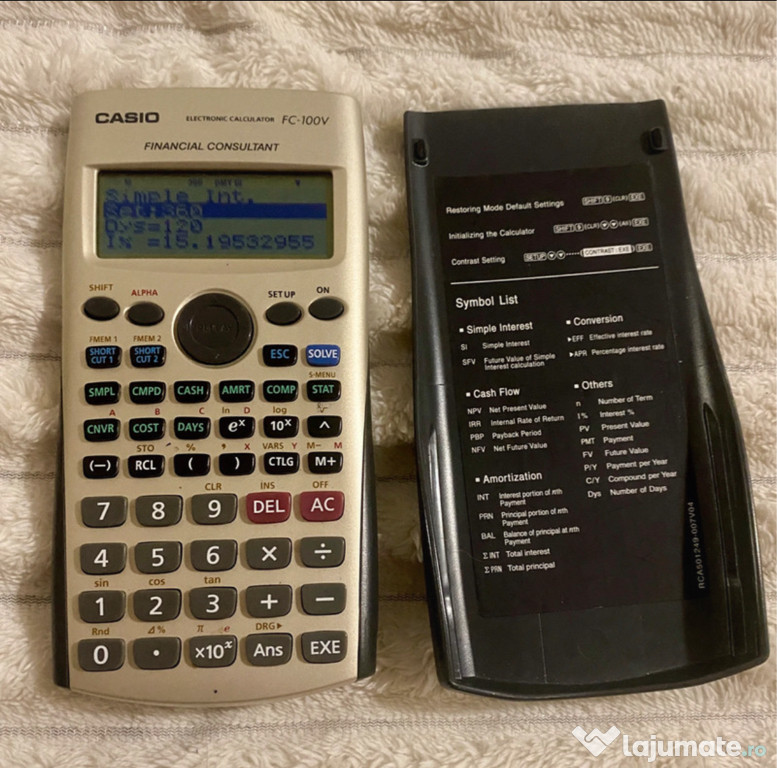 Calculator financiar Casio FC 100V – ASE, bancă, economie