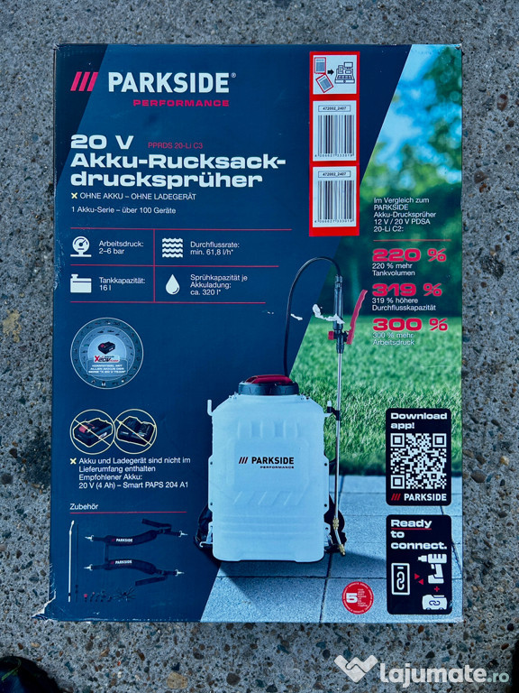 Pulverizator/ atomizor electric parkside 20v