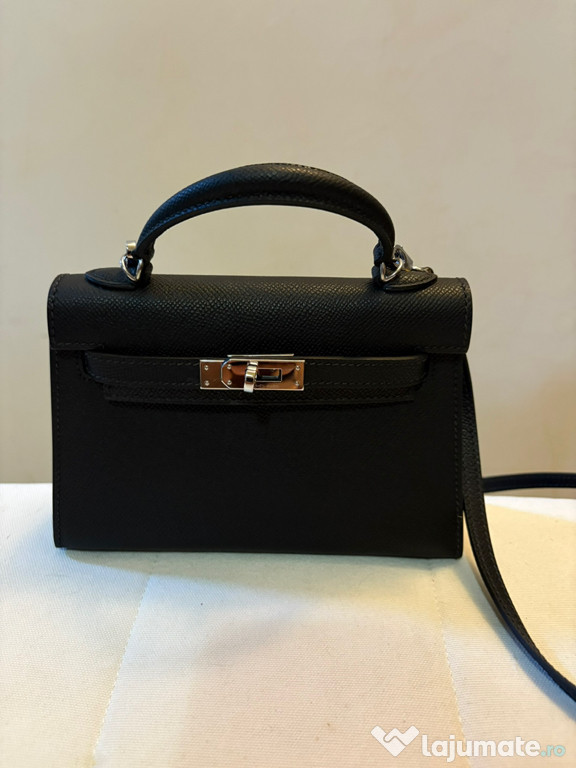 Geantă damă tip Hermès, model mini Kelly