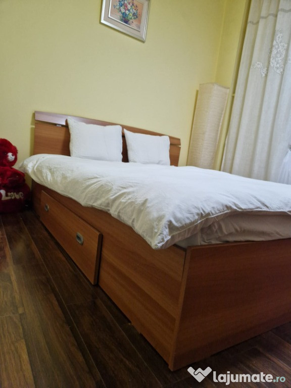 Pat dormitor 163/200, cu ladă depozitare, stare foarte bună, se vinde