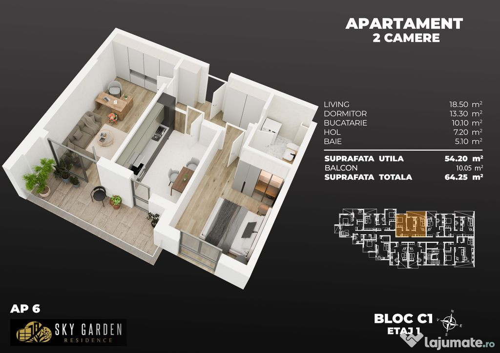 2cam. total dec. 3min metrou Berceni