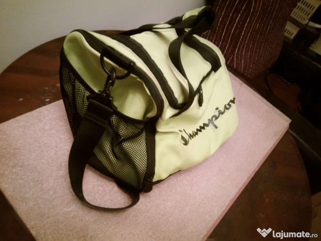 Geantă sport Champion, model de tip "duffel", medie, Verde Lime/Negru