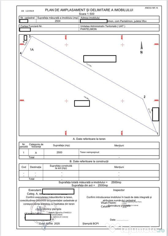 Rascoalei, teren 2500mp, D20ml, intravilan conform Noul PUG