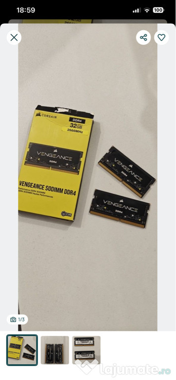 Kit Memorie Ram Corsair Vengeance ddr4 2666Mhz Laptop