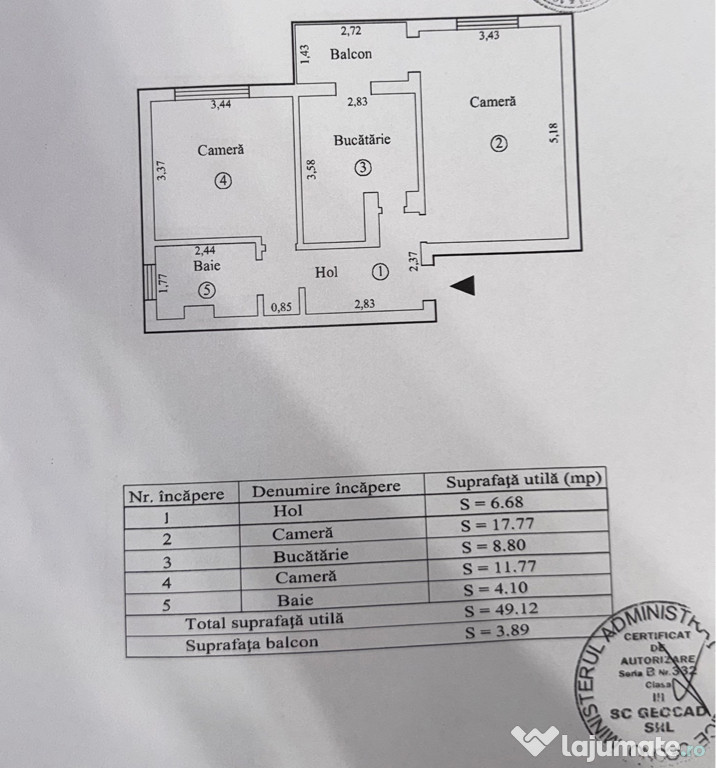 Apartament 2 camere cf 1