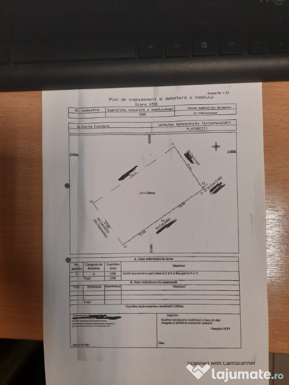 Teren intravilan Plataresti 1500 mp 20 km distanta de Bucuresti