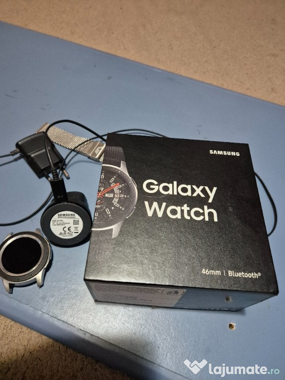 Galaxy Watch Samsung 46mm, Silver, bratara metalica deosebita