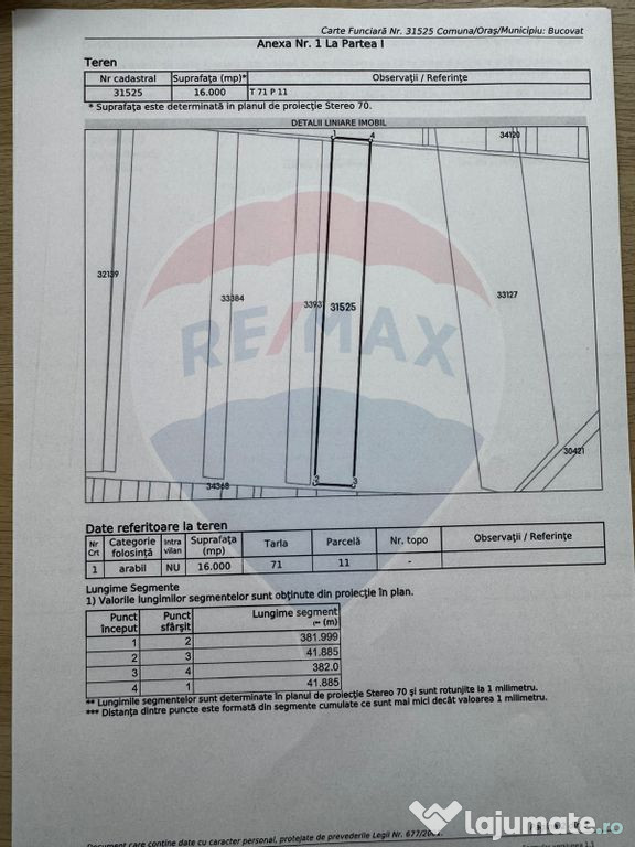 Teren extravilan Sarbatoarea Dolj aproape de Dj 552A