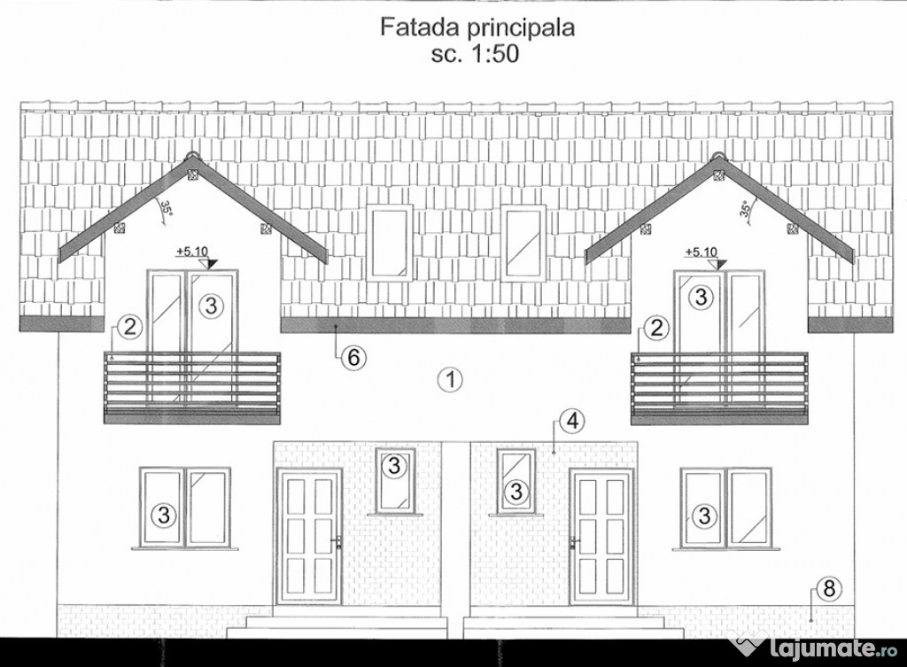 Duplex modern P+M, 95 mp utili, teren 259 mp, predare la che