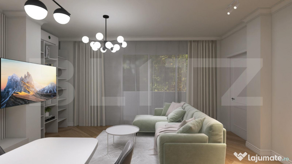 Apartament nou modern, 2 camere, centrala pe gaz si panouri