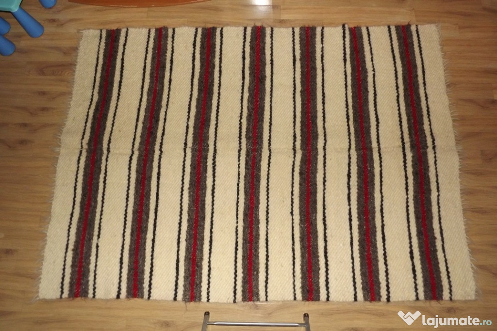 Cuvertură/Cerga din lana cu dungi - originale Sapanta