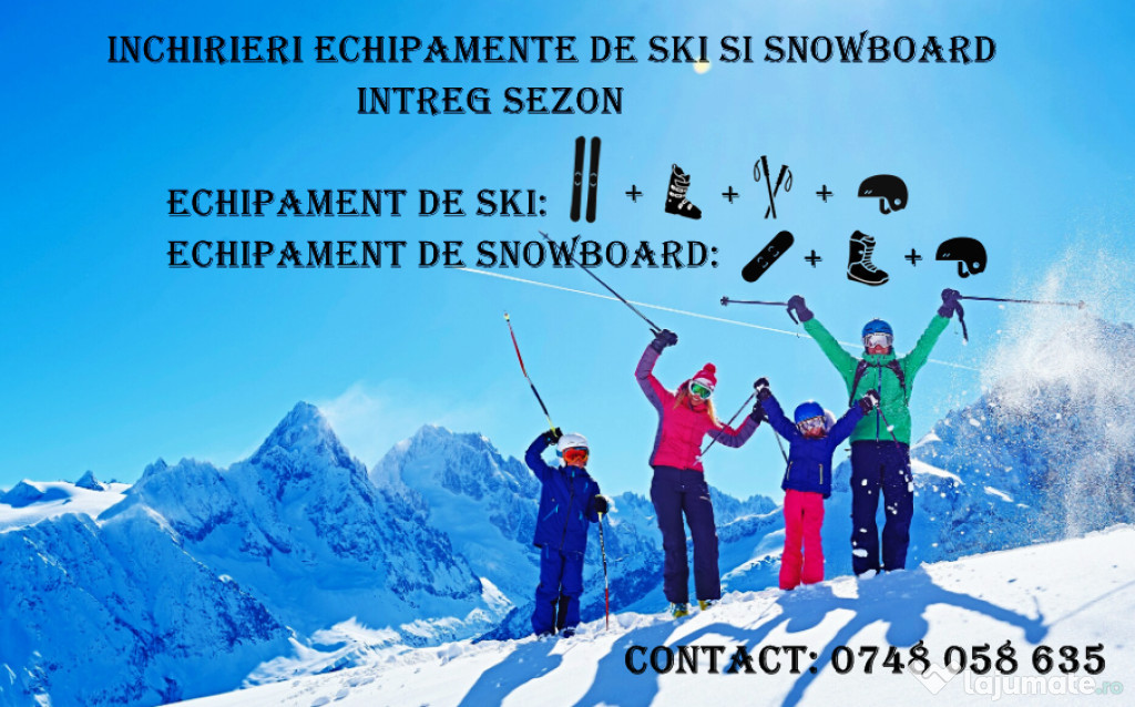 Inchirieri echipamente ski/ snowboard/ iarna