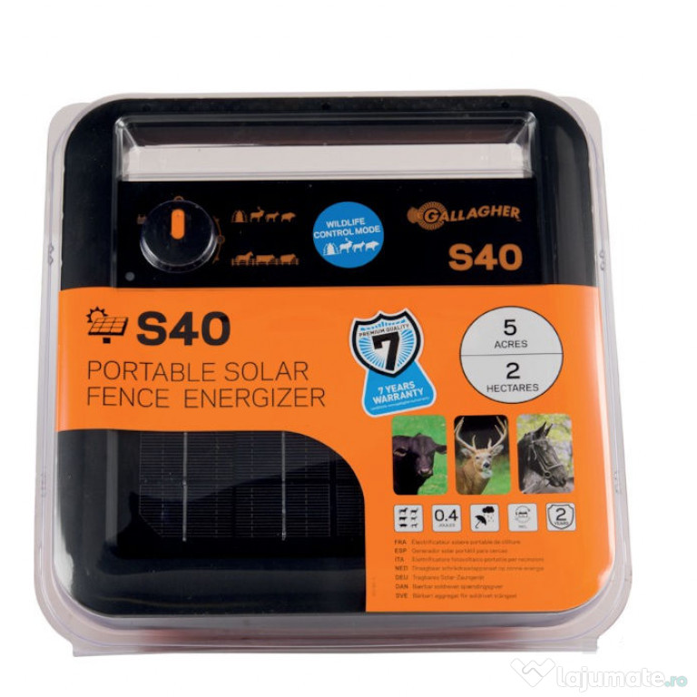 Aparat gard electric Gallagher S40,alimentare solara 3 in 1