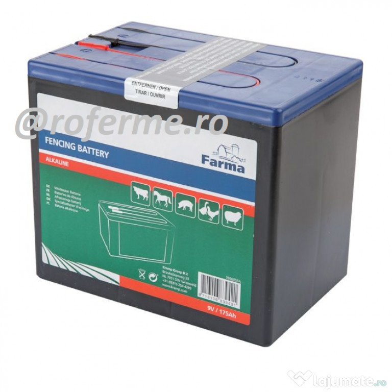 Baterie alcalina 9 V pentru aparate gard electric, 175 A