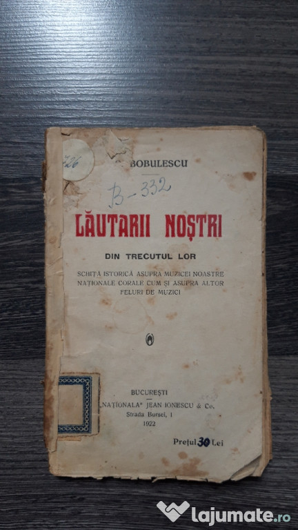Carte veche constantin bobulescu lautarii nostrii