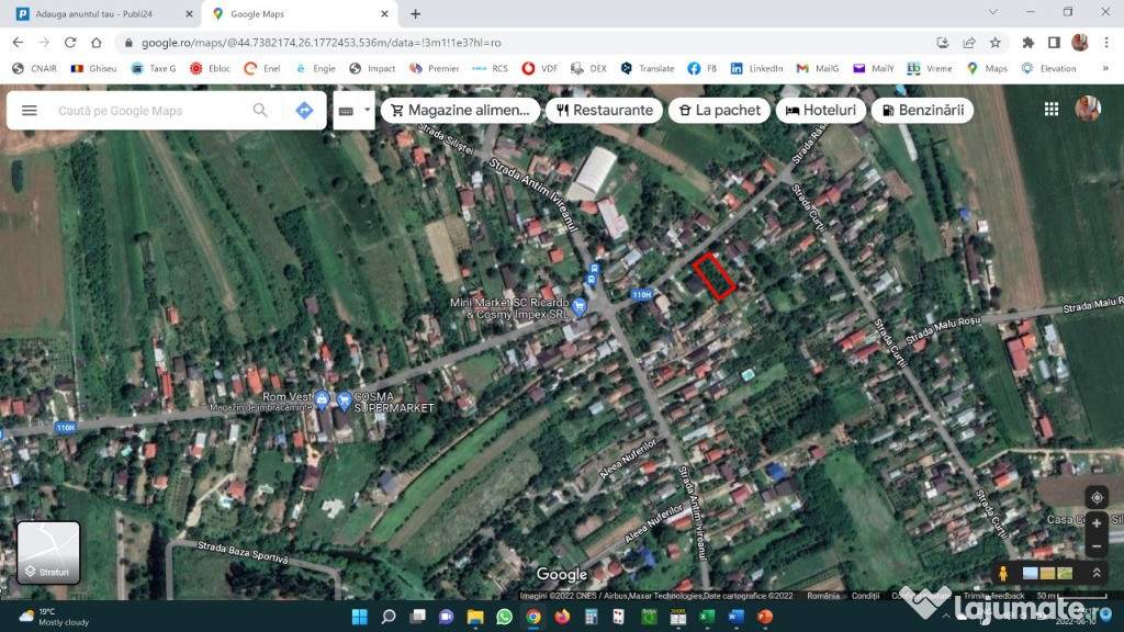 Teren intravilan 1100 mp exceptional, utilitatile la poarta