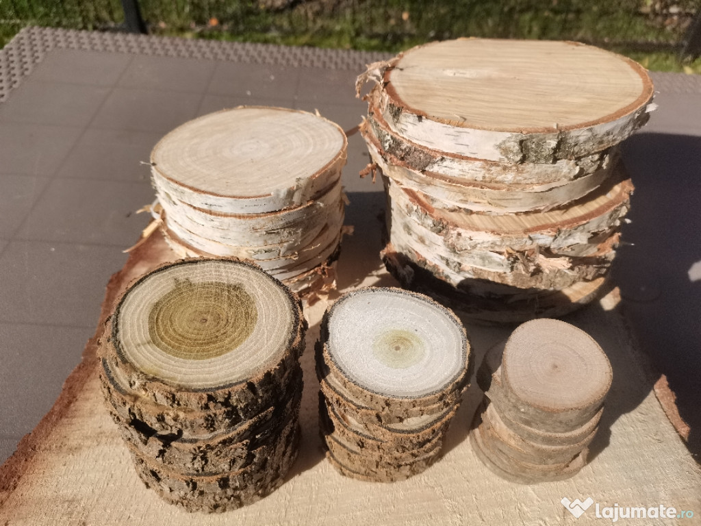 Rondele lemn 30 - 300 mm, felii natural dein lemn decor