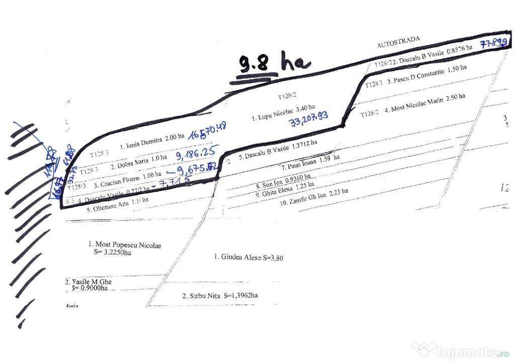 Teren extravilan în Dor Mărunt la autostrada A2 97,854 mp