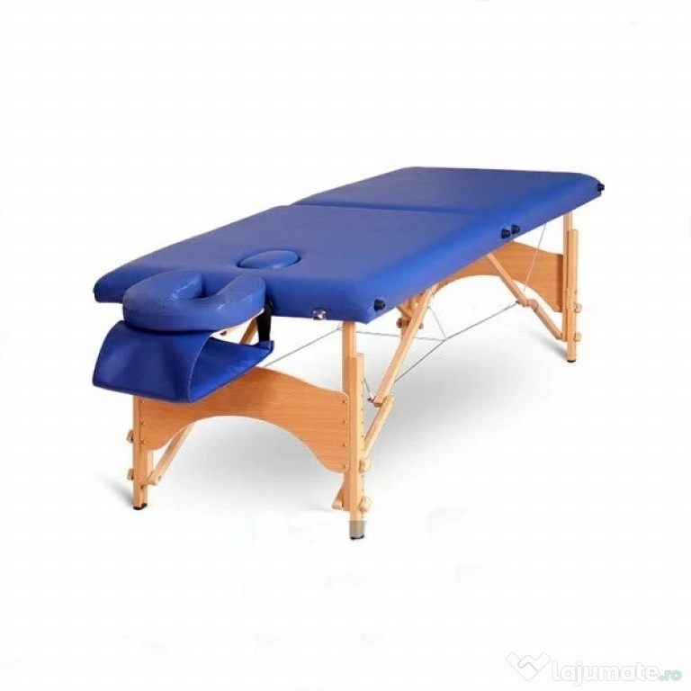 Pat masaj pliabil si portabil 2 sectiuni lemn