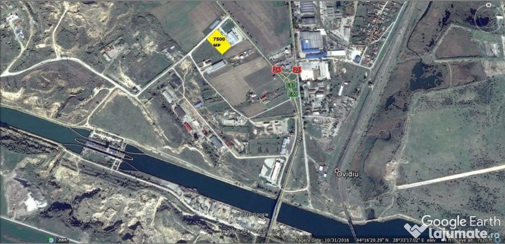 Ovidiu-PECO Celsy- DN 2A teren intravilan 7500 mp, zona industriala
