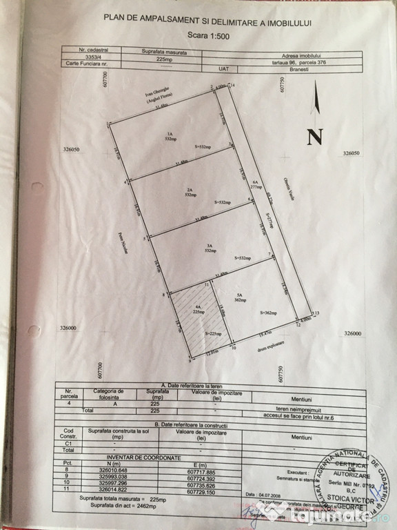 Teren intravilan 225mp