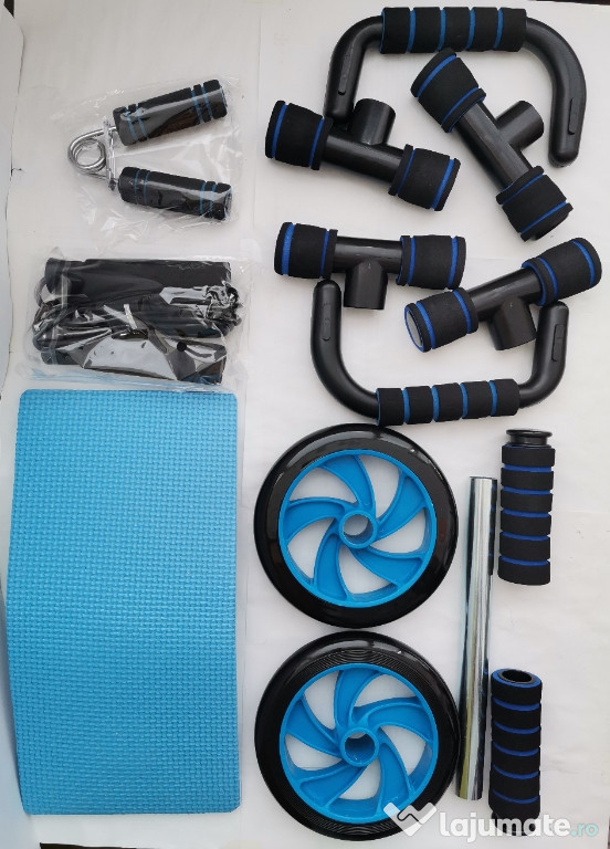 Set kit fitness Tomshoo albastru articole sportive flexor