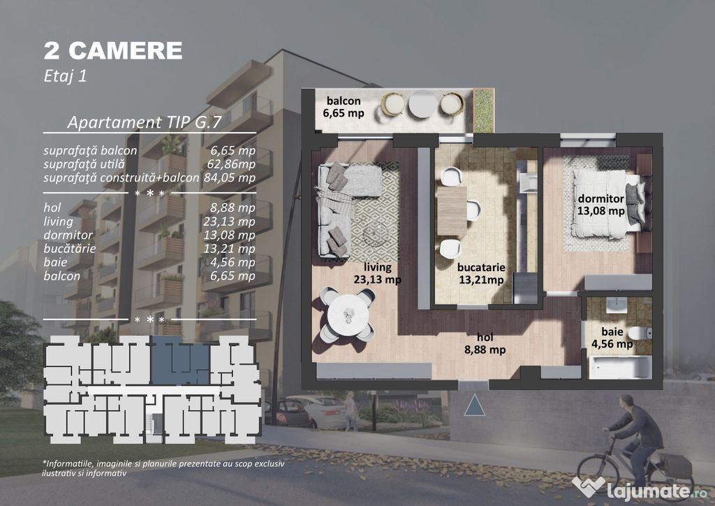 Apartament 2 Camere Sector 4 Grand Arena 69.51Mp