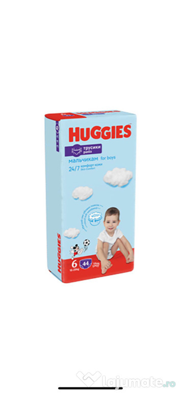 Scutece chilotel Huggies Mega pack 6, Boy, 15-25 kg, 44 buc