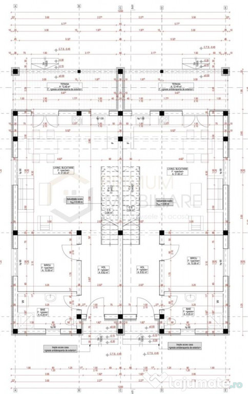 Duplex - toate utilitatile - dormitor la parter